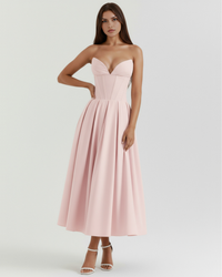 Elegant Dress | Sculpted Bodice with Voluminous Skirt | Perfect for Special Occasions 1