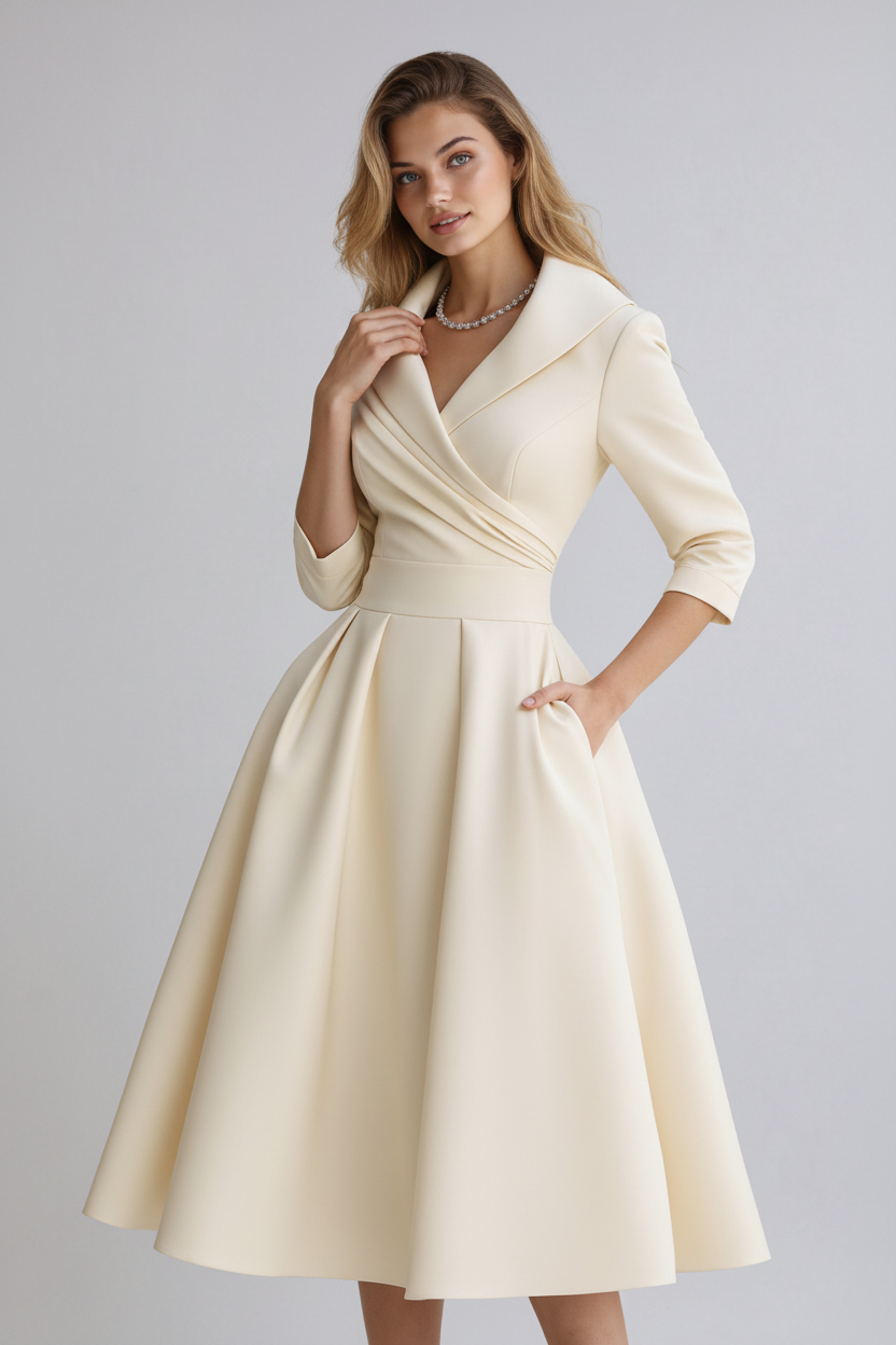 Women's Elegant Midi Dress | Comfortable Stylish Collar Everyday Wear 5