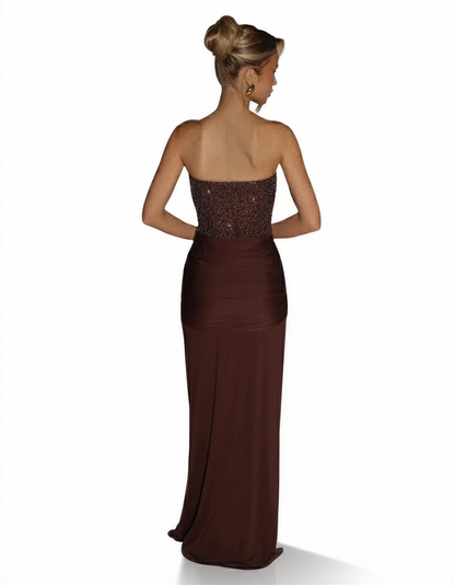 Women's Glitter-Infused Polyester Evening Gown | Elegant Off-Shoulder Formal Dress 5