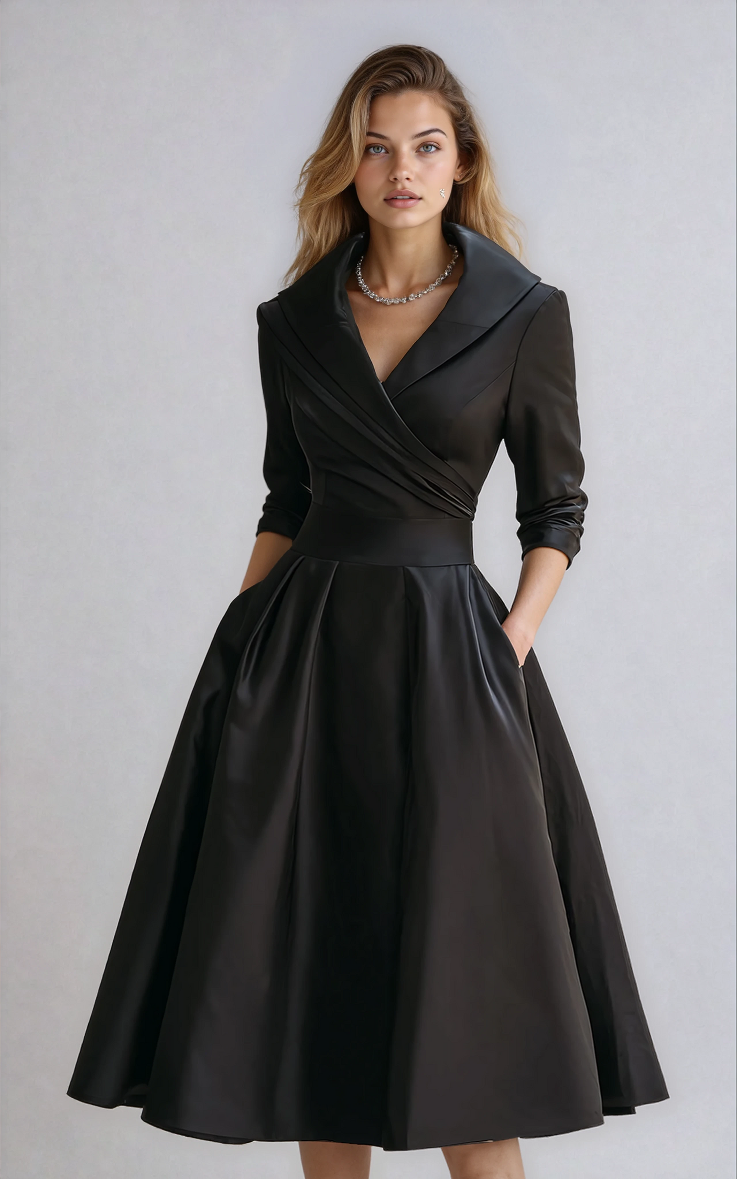 Women's Elegant Midi Dress | Comfortable Stylish Collar Everyday Wear 1