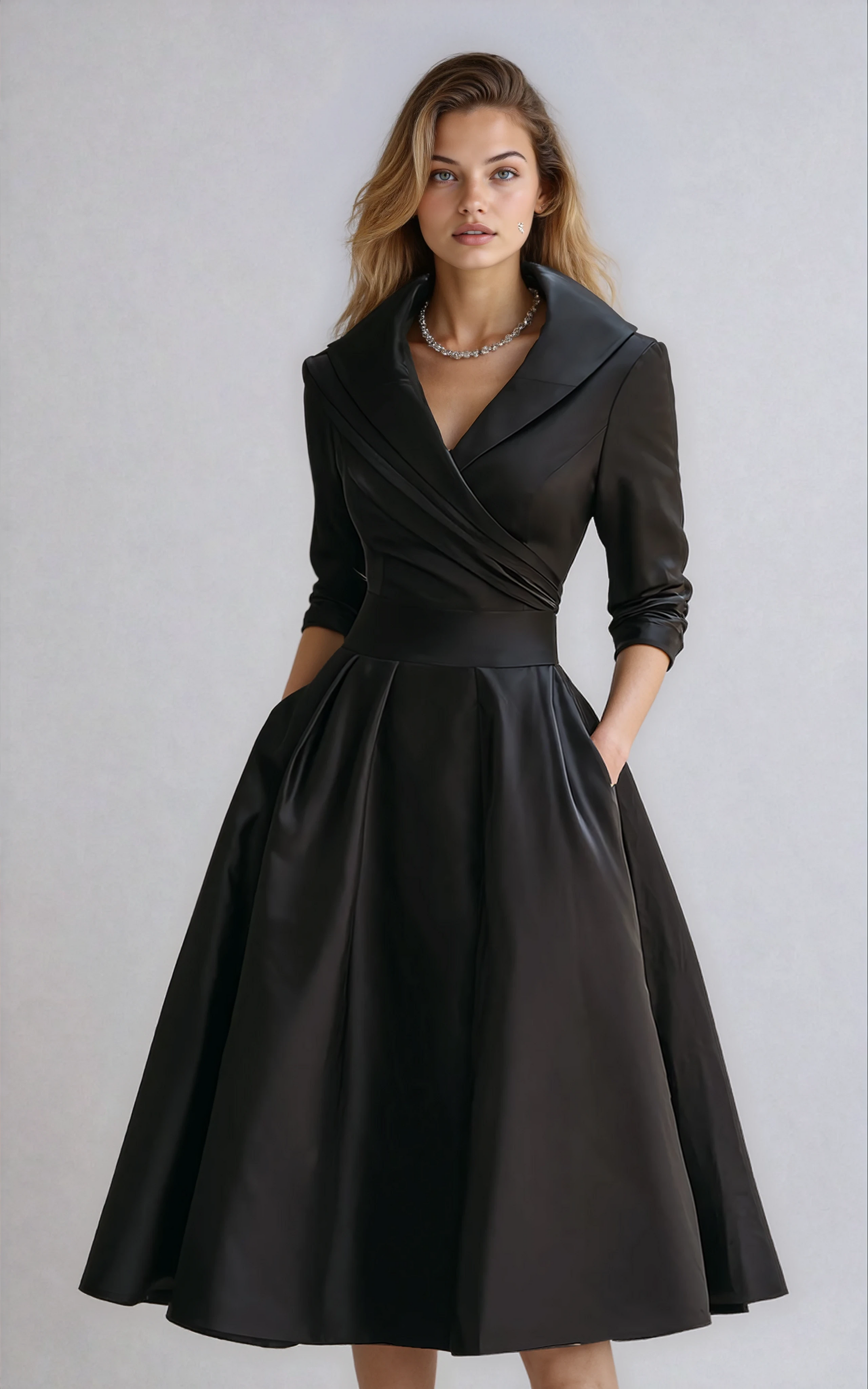 Women's Elegant Midi Dress | Comfortable Stylish Collar Everyday Wear 1